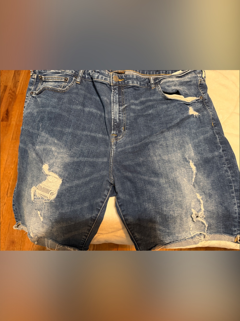 American Eagle Outfitters Distressed Blue Jean Shorts